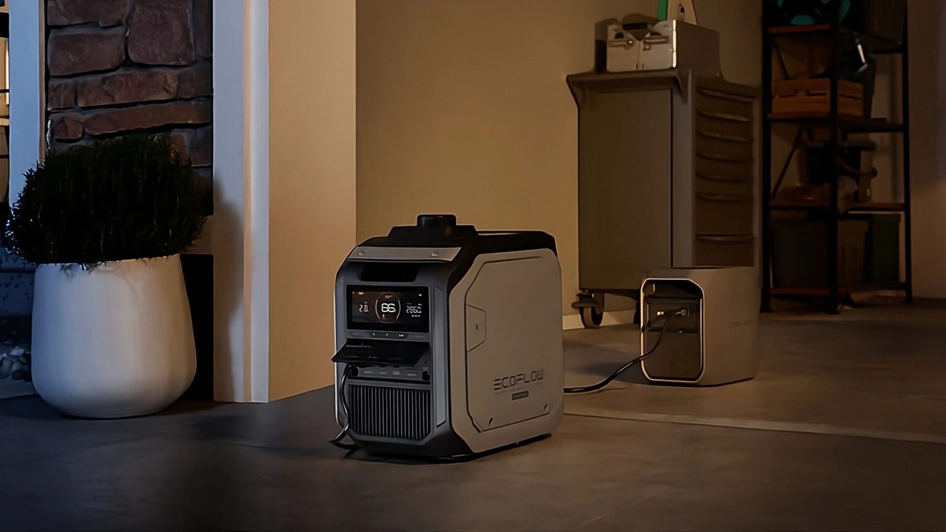 Carregamento da EcoFlow DELTA 3 com gerador a gasolina