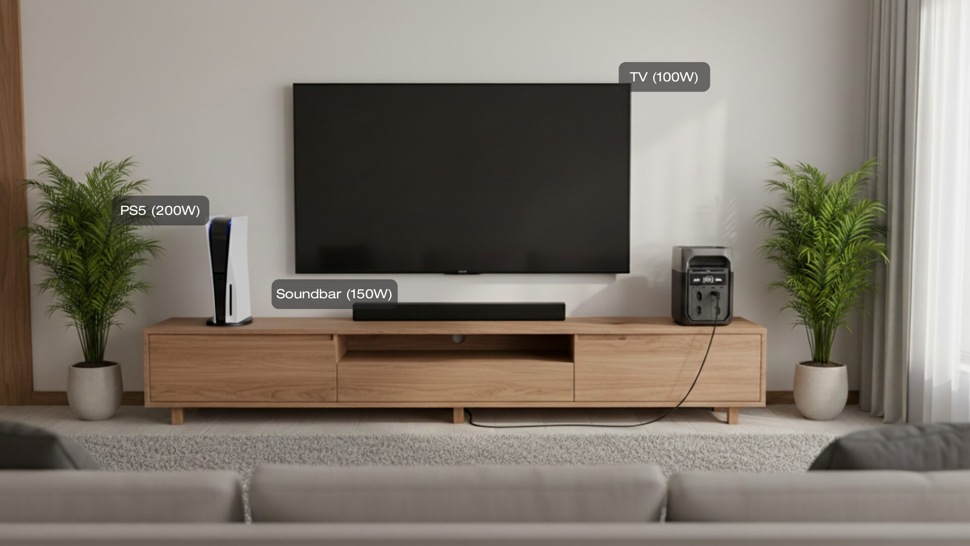 EcoFlow DELTA 3 em uso na sala